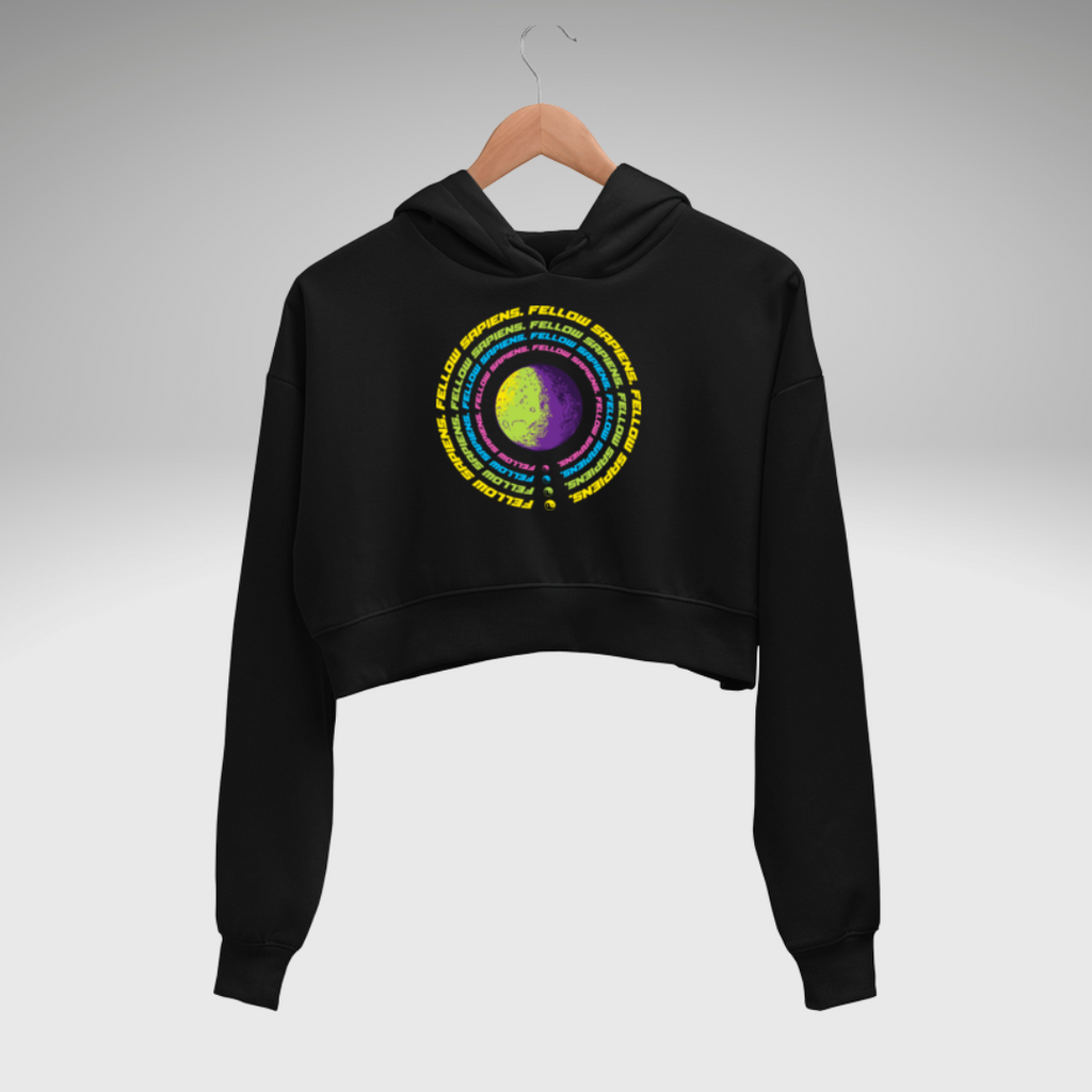 Fellow Sapiens Around The Moon Crop Hoodies