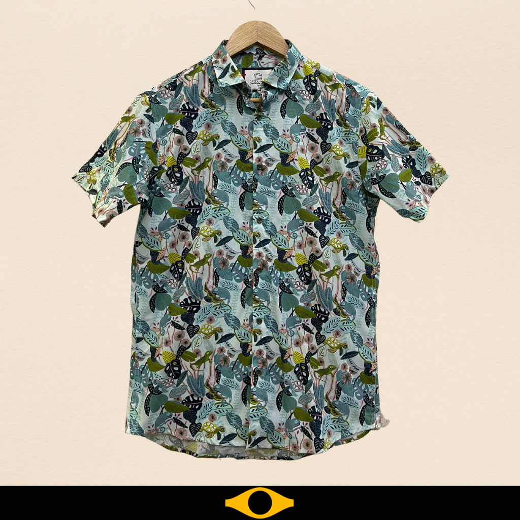 Green Tropical Printed Shirt